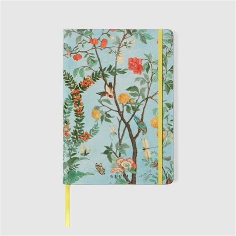 Large Tian print notebook in blue Demetra 